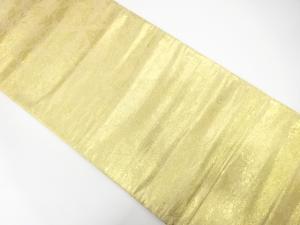 豊永織物製　鱗文に宝尽くし・鶴模様織り出し　全通袋帯